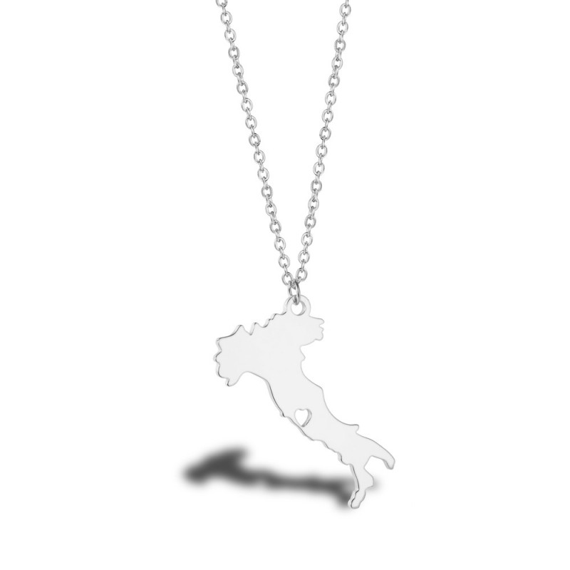 MAP PENDANT Italy stainless steel necklace