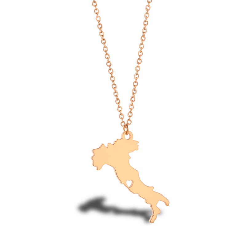 MAP PENDANT Italy stainless steel necklace