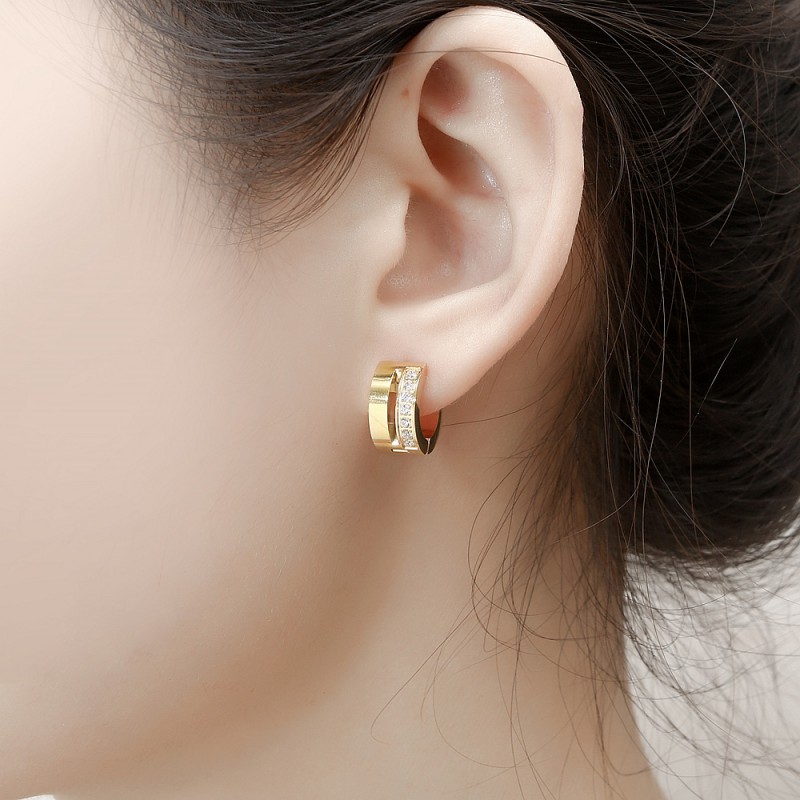 FASHION EARRINGS STAINLESS STEEL SMALL HOOPS