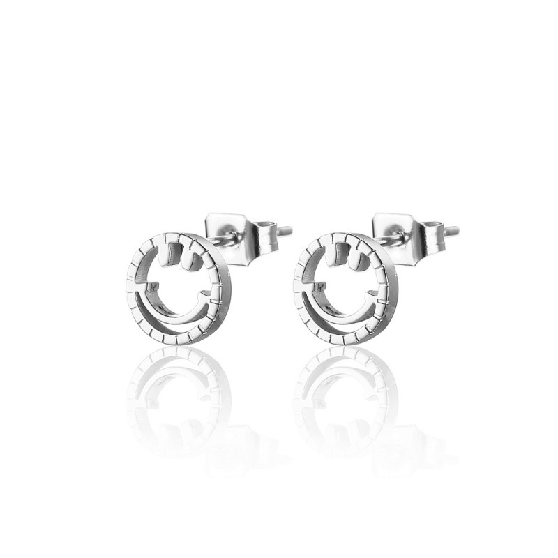 SMILE FACE EARRINGS STUDS STAINLESS STEEL JEWELRY