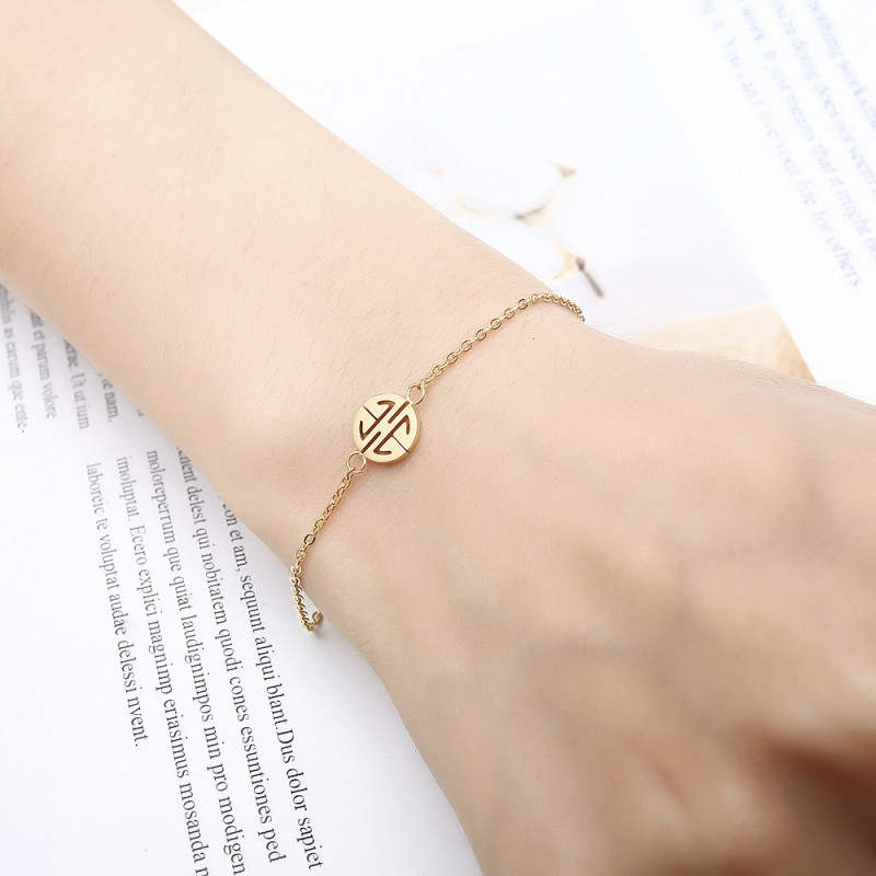 ROUND PLATE STAINLESS STEEL WOMEN BRACELET