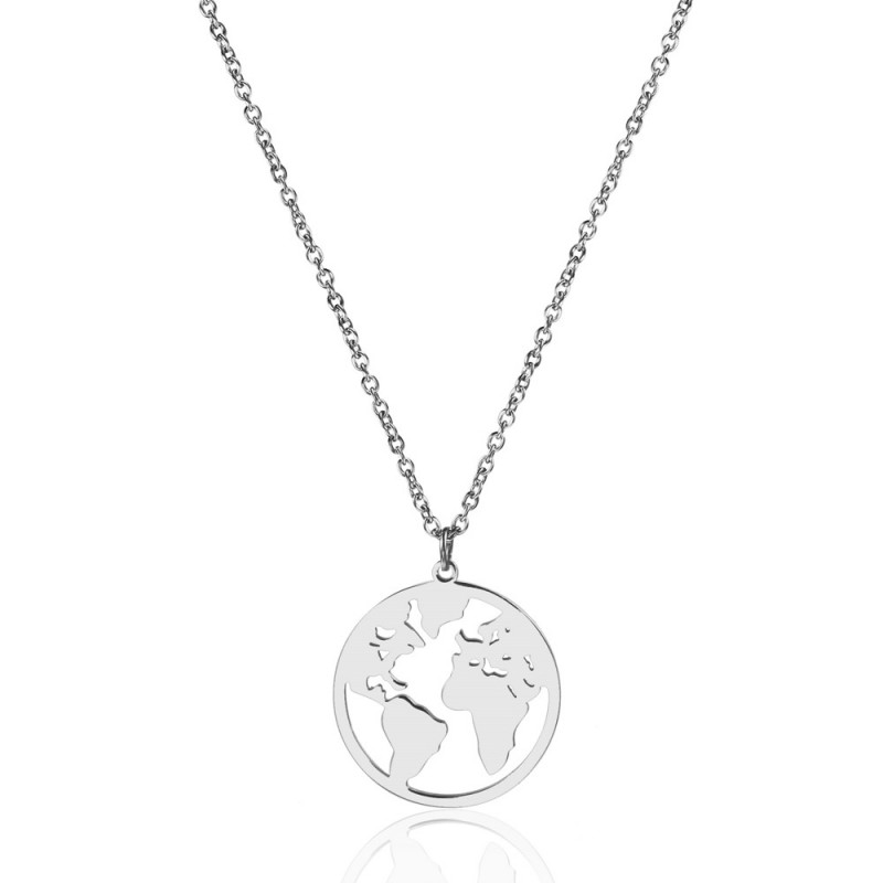 MAP PENDANT STAINLESS STEEL JEWELRY