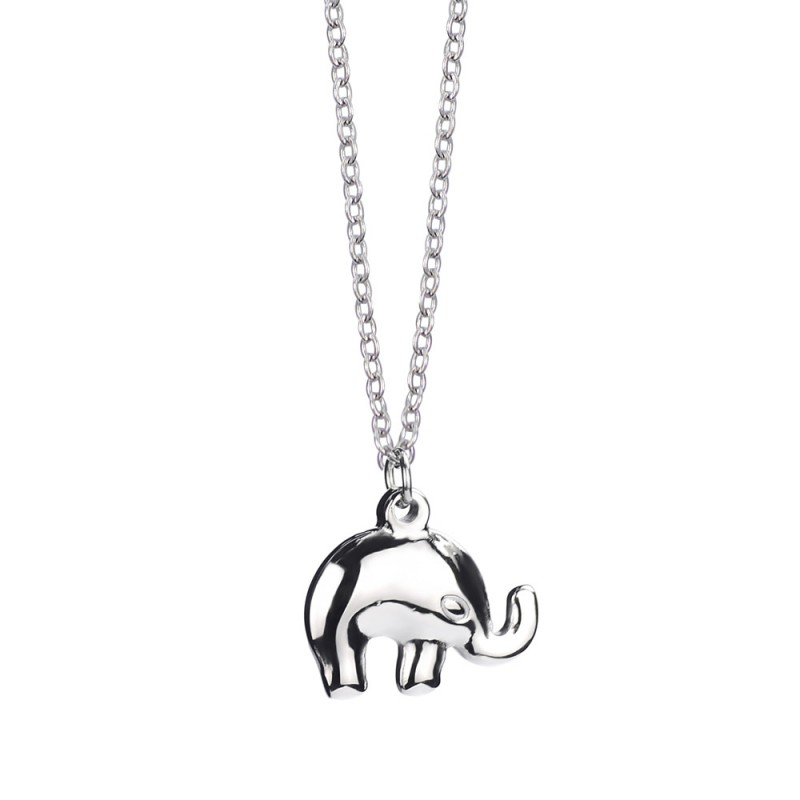 animal pendant elephant stainless steel necklace