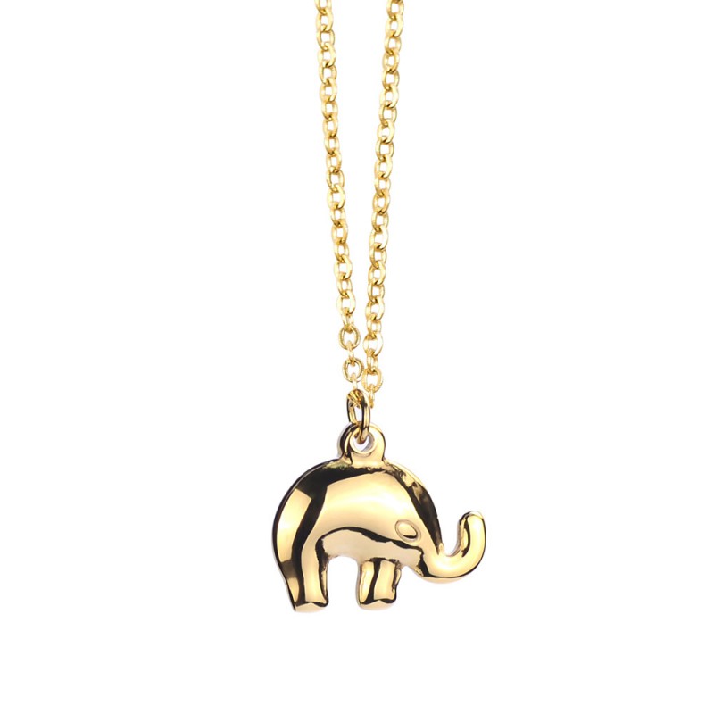 animal pendant elephant stainless steel necklace