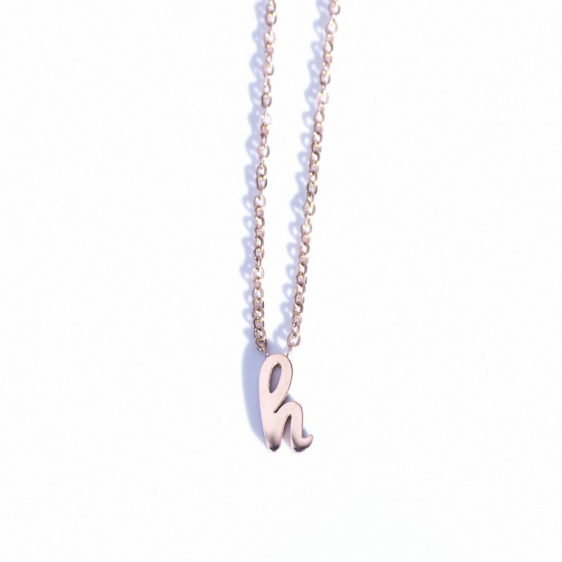 h pendant stainless steel necklace