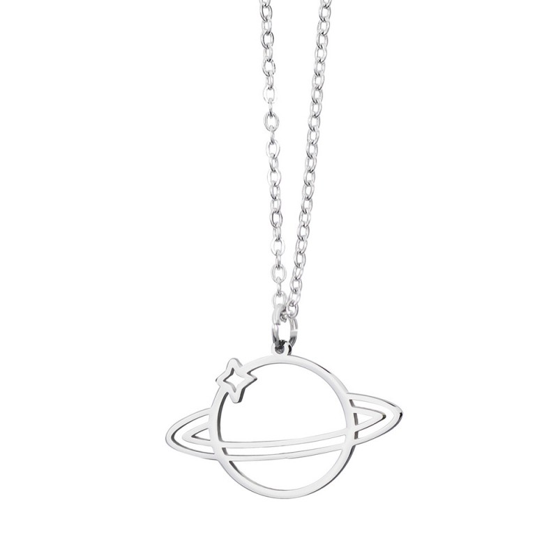 Planet pendant stainless steel women necklace