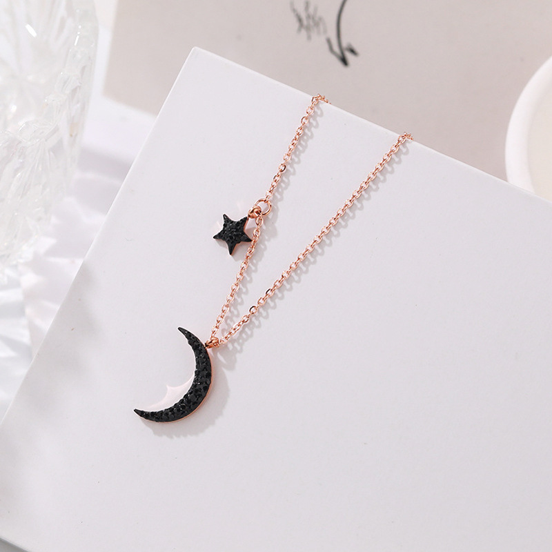 moon star stainless steel necklace