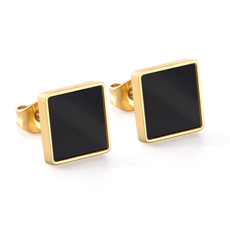 OEM CUSTOMIZE STAINLESS STEEL BLACK EARRINGS STUD