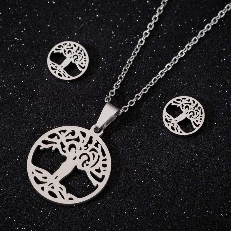 stainless steel love tree necklace