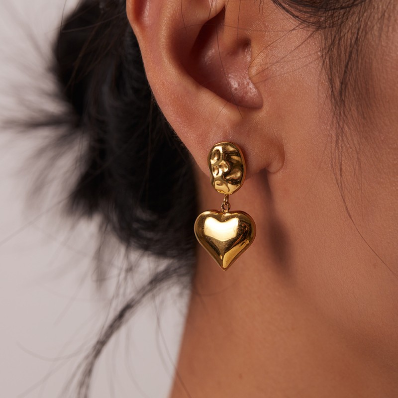 stainless steel  heart earrings