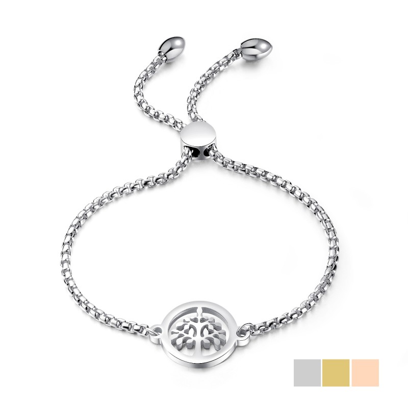 stainless steel love tree bracelet