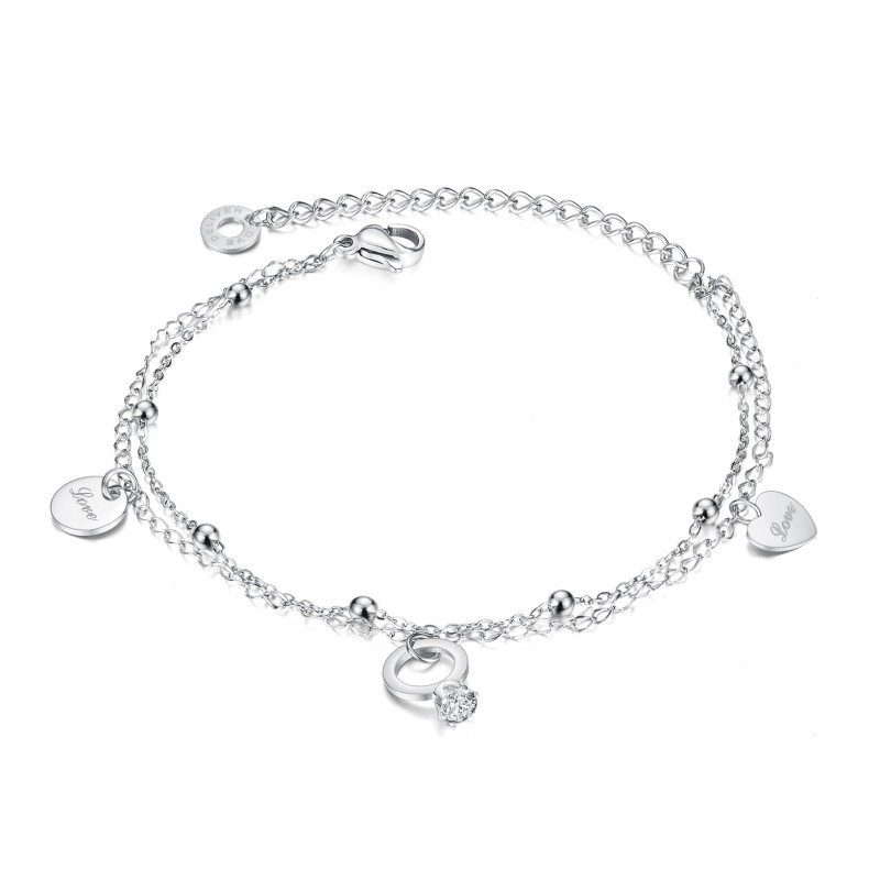 stainless steel heart bracelet