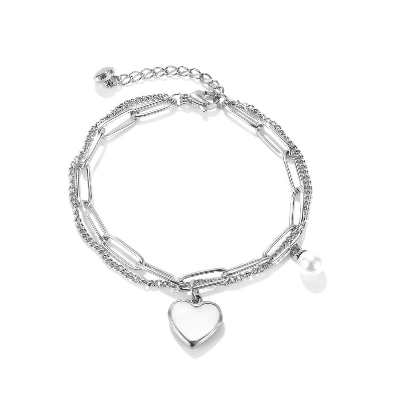 stainless steel heart bracelet