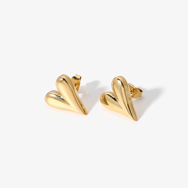 stainless steel heart stud