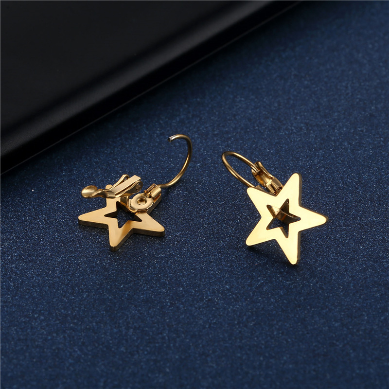 stainless steel pentagram earrings