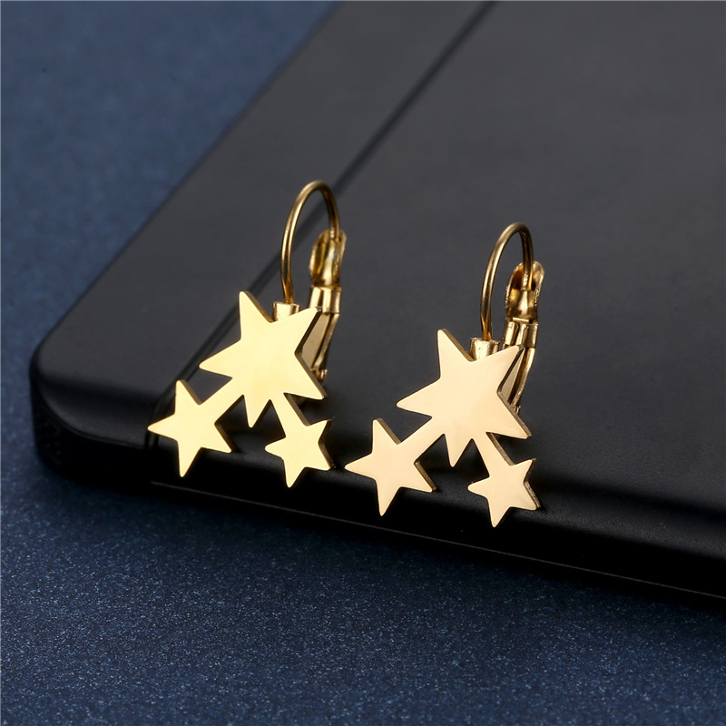 stainless steel pentagram earrings