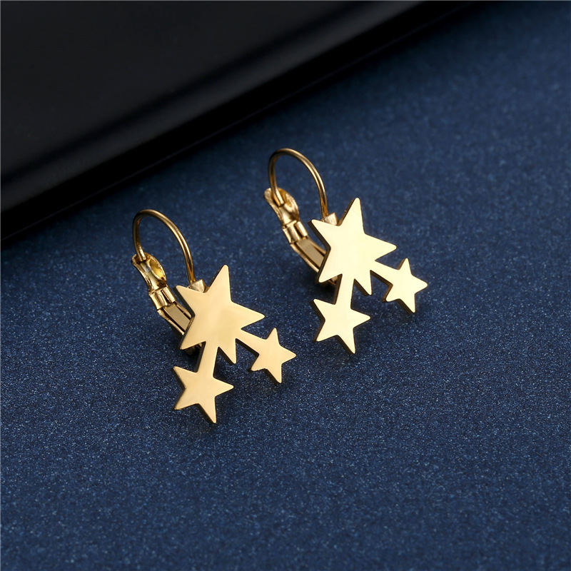 stainless steel pentagram earrings