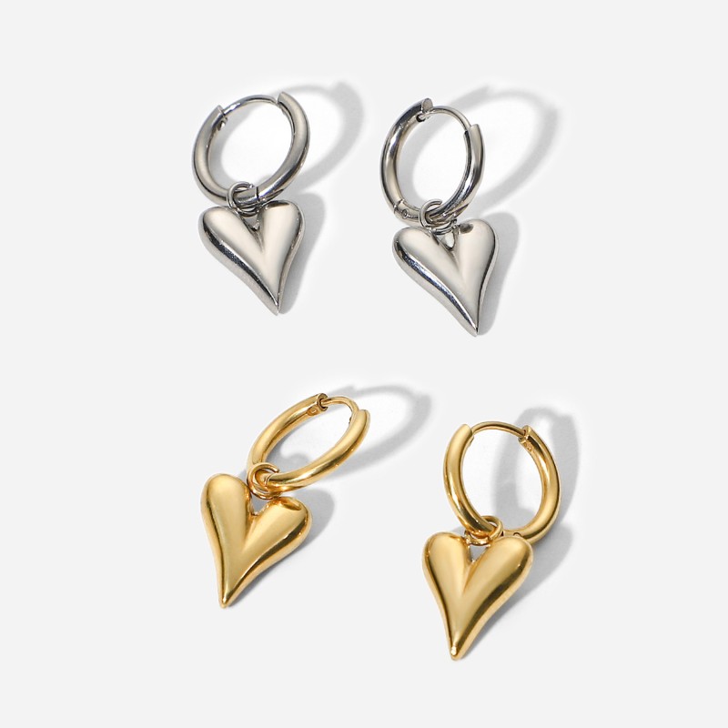 stainless steel heart stud