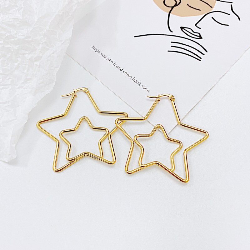 stainless steel star earrings