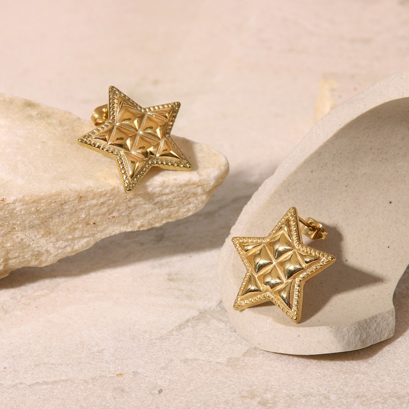 stainless steel star earrings