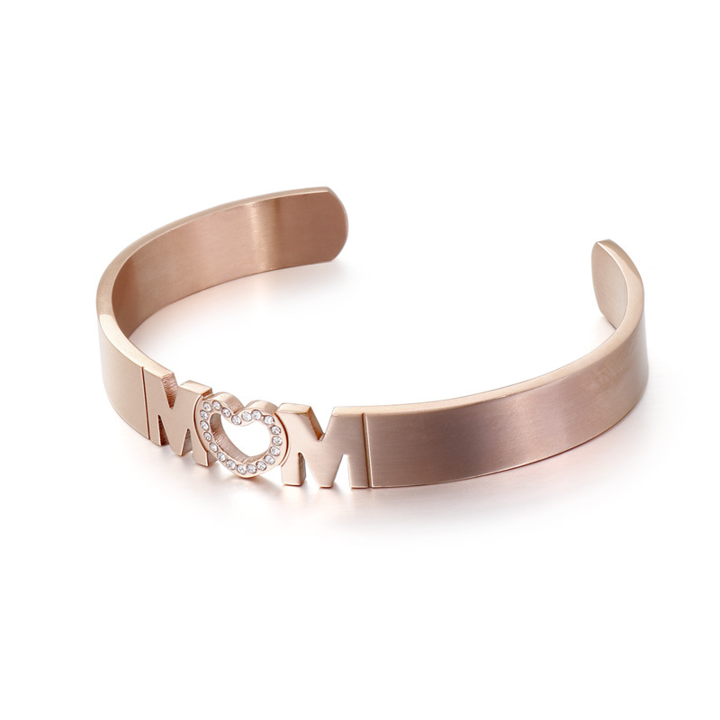 stainless steel heart mother love bracelet