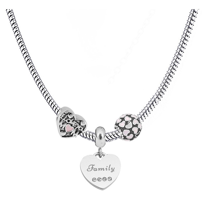 stainless steel heart mother love necklace