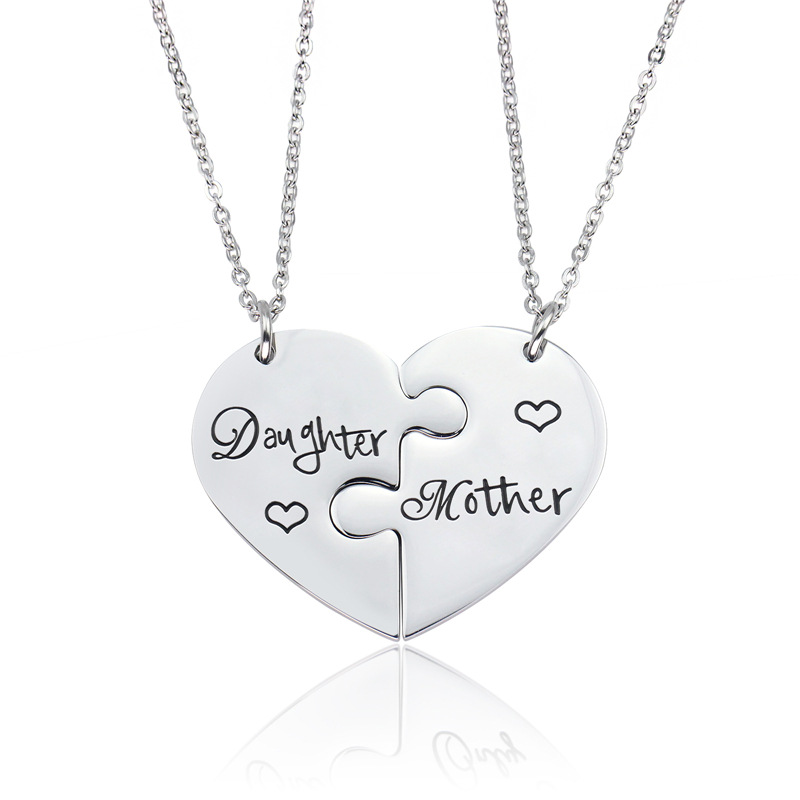 stainless steel heart Mother's Day Style necklace