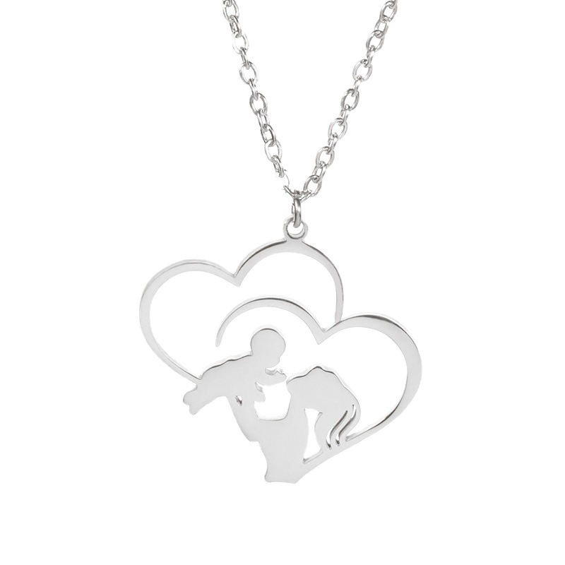 stainless steel heart Mother's Day style necklace