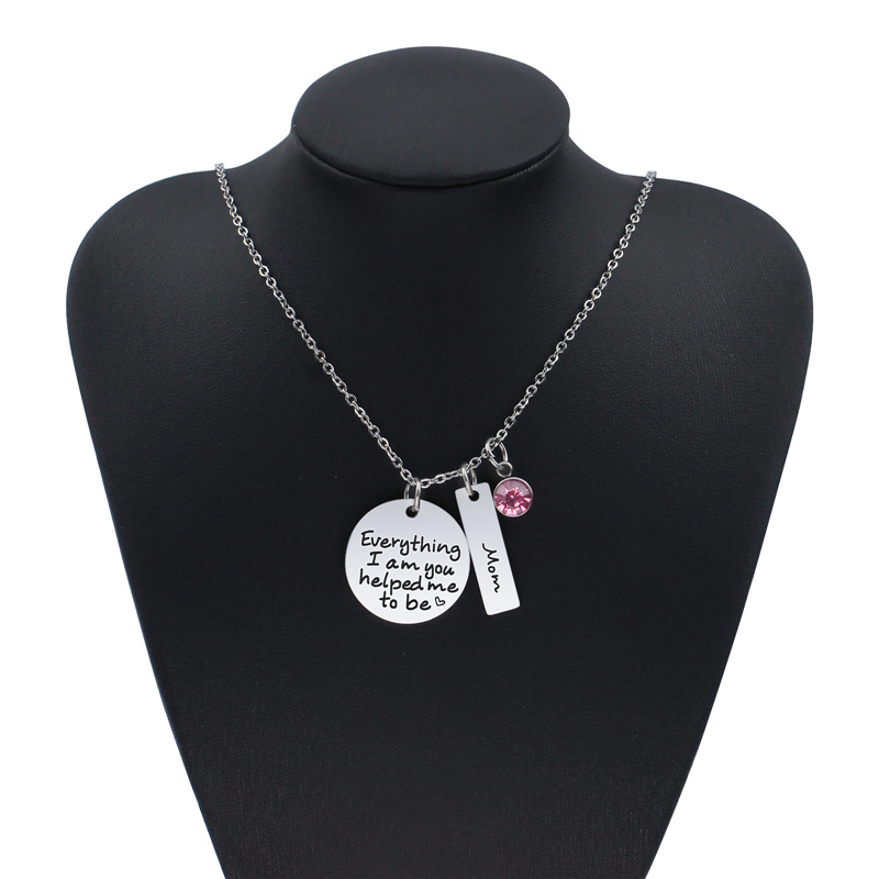 stainless steel circle Mother's Day Style necklace