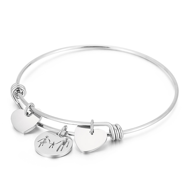 stainless steel heart Mother's Day style bracelet