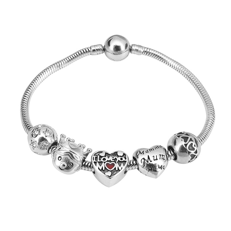 stainless steel beading mother love bracelet