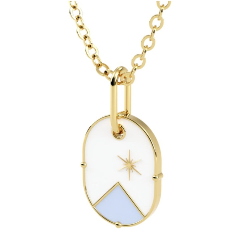 stainless steel elliptic star mountain Tarot necklace