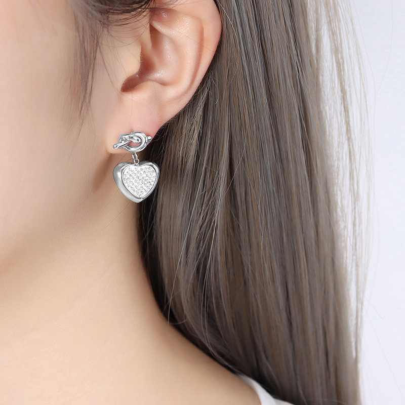 stainless steel heart earrings