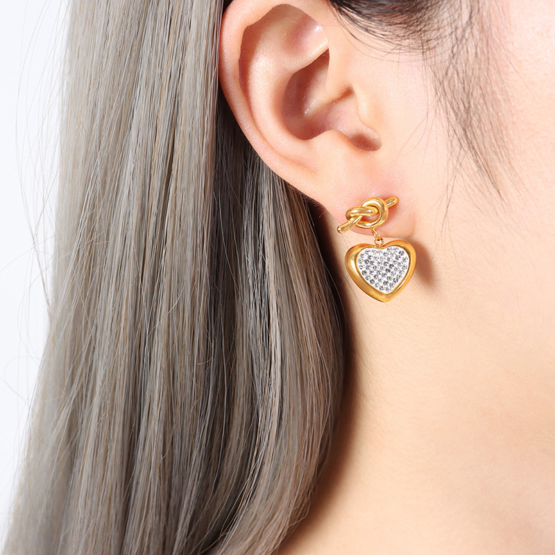 stainless steel heart earrings