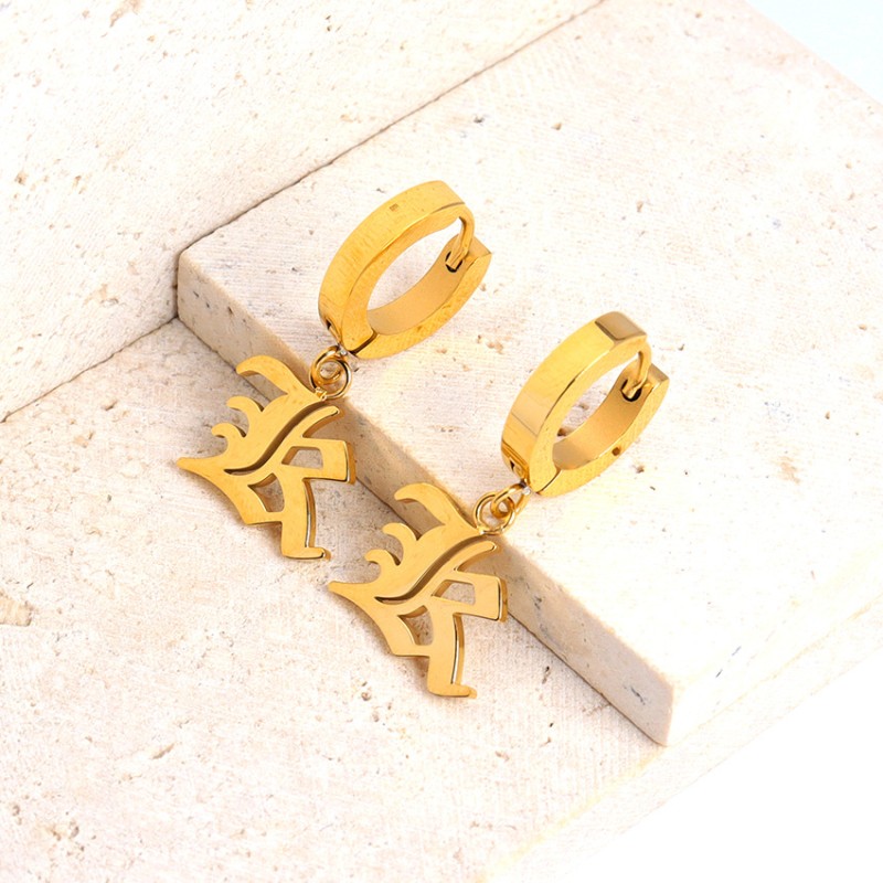 stainless steel letter earrings