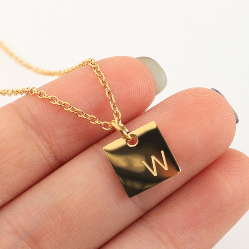 stainless steel letter necklace