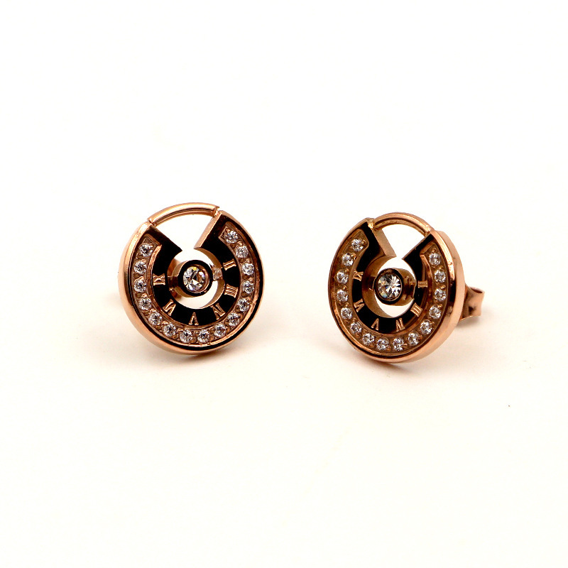 stainless steel circle earrings stud