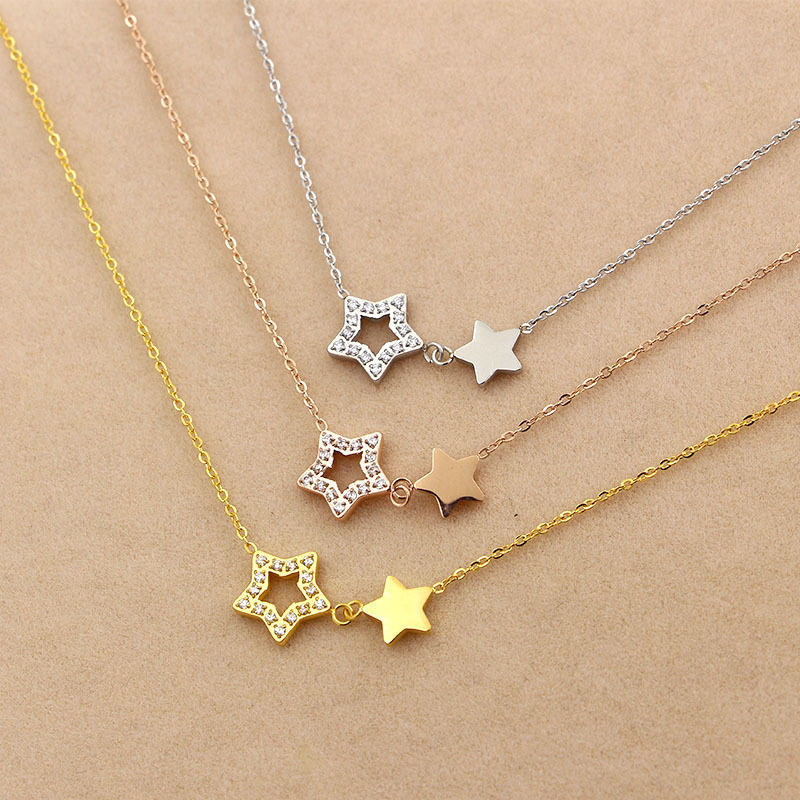 stainless steel stars necklace