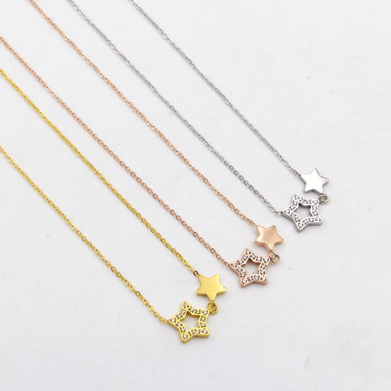 stainless steel stars necklace