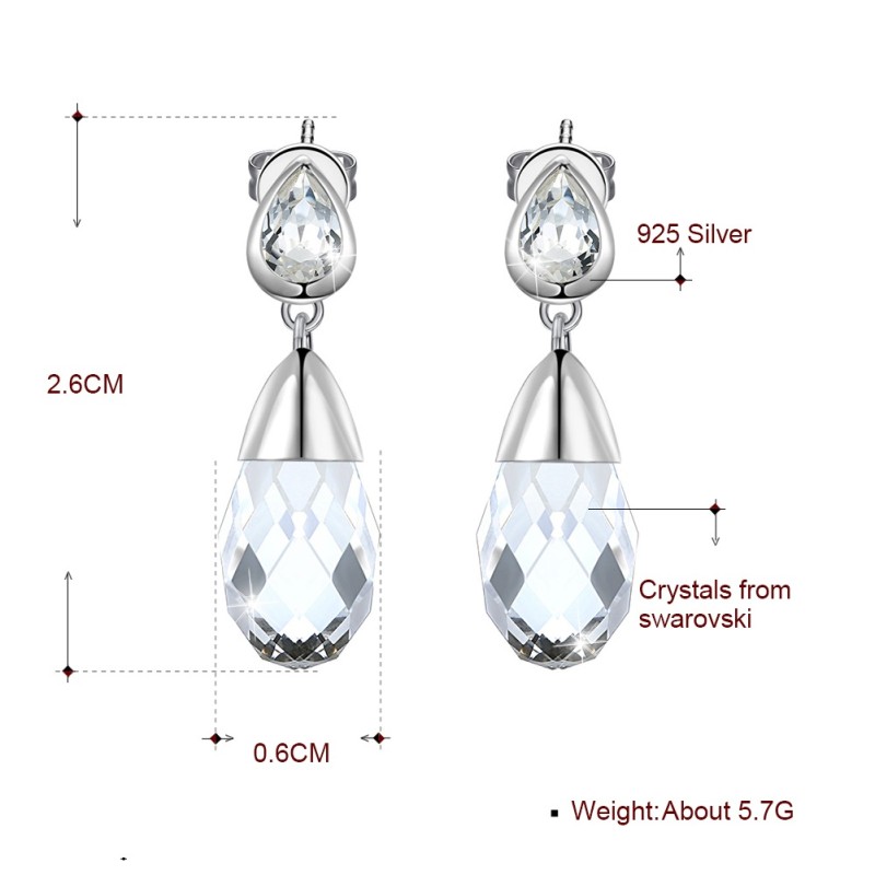 925 silver earrings with swarovski element