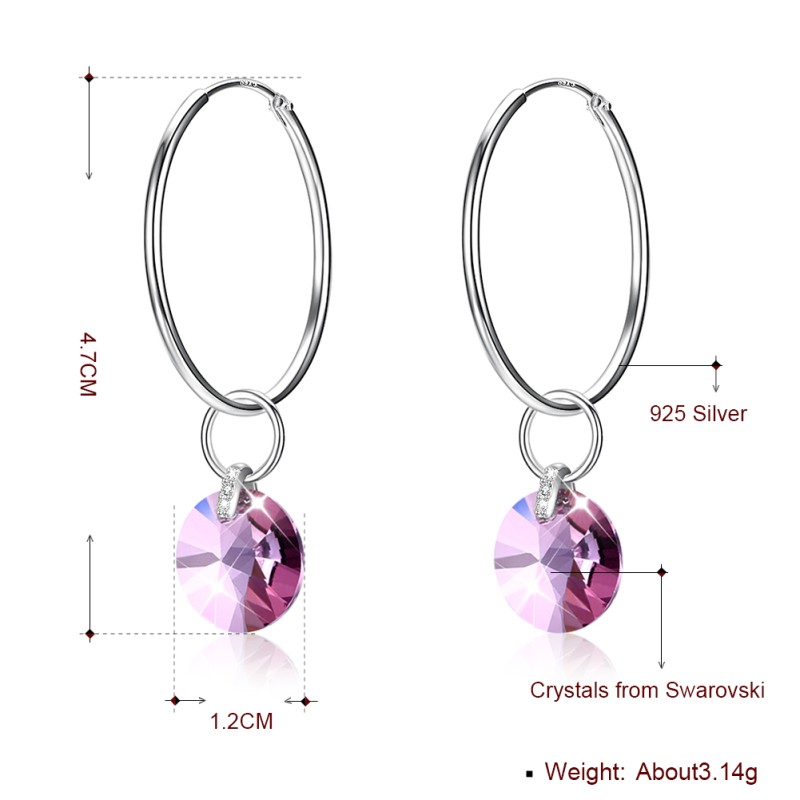 925 silver earrings jewelry with swarovski element