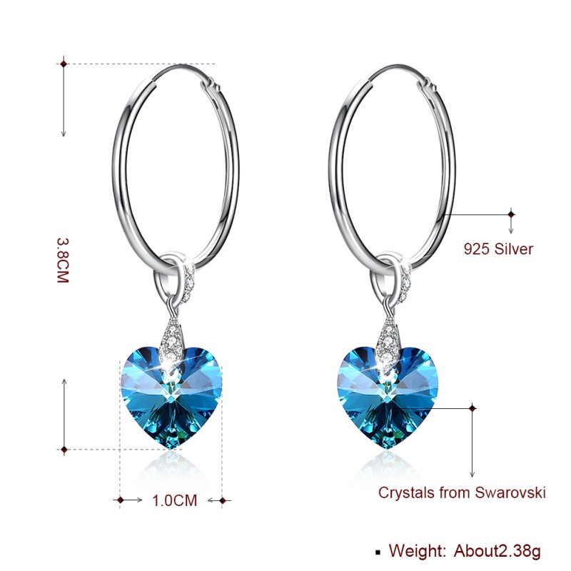 925 silver earrings jewelry with swarovski element