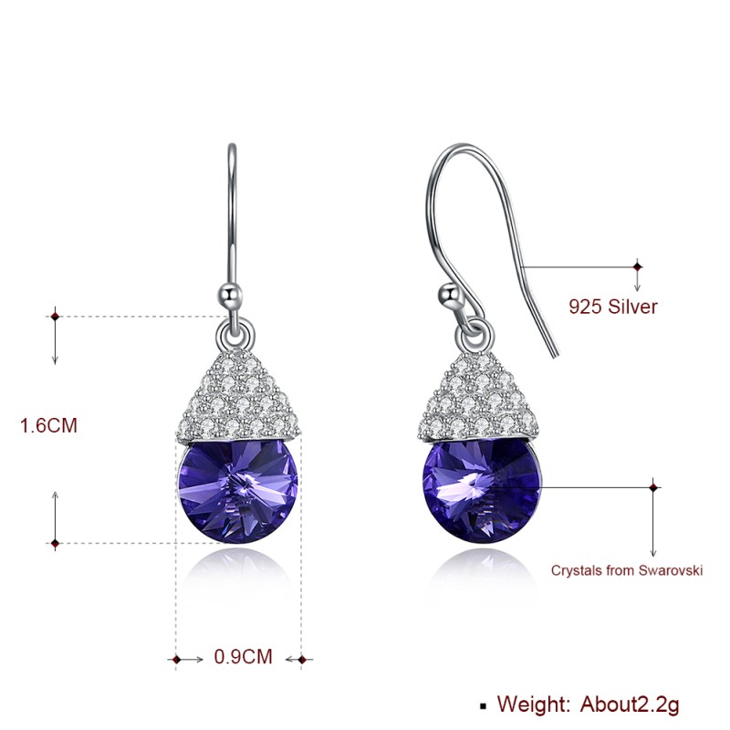 925 silver earrings jewelry with swarovski element