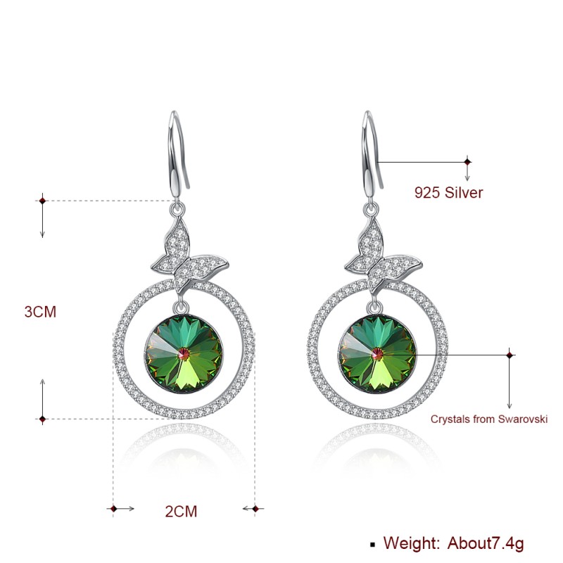 925 silver earrings jewelry with swarovski element