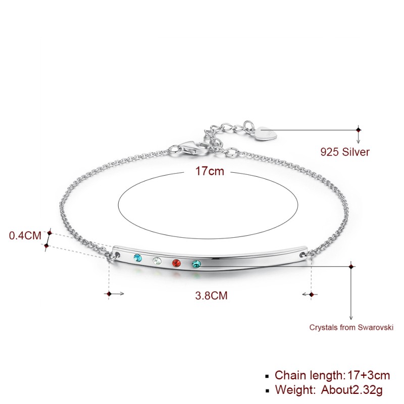 925 silver bracelet with swarovski element